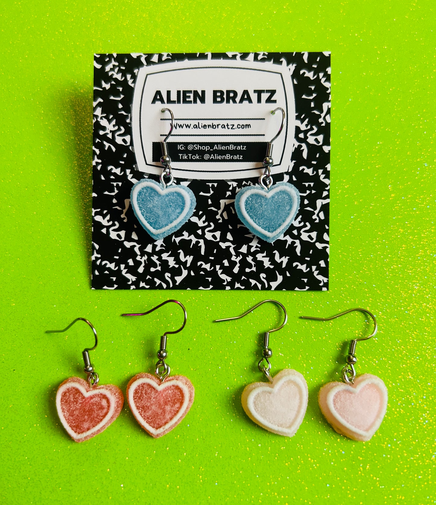 Gum Drop Candy Heart Earrings
