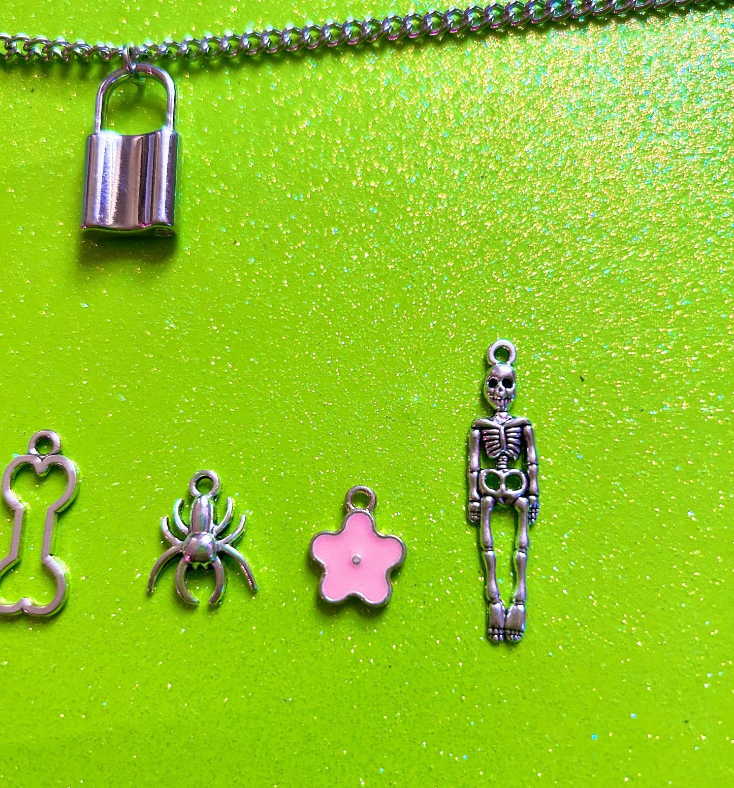 DIY Your Own Stainless Steel Silver Chain Charm Necklace