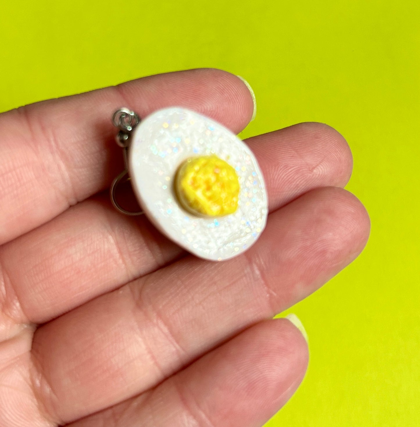 Glittery Deviled Egg Earrings