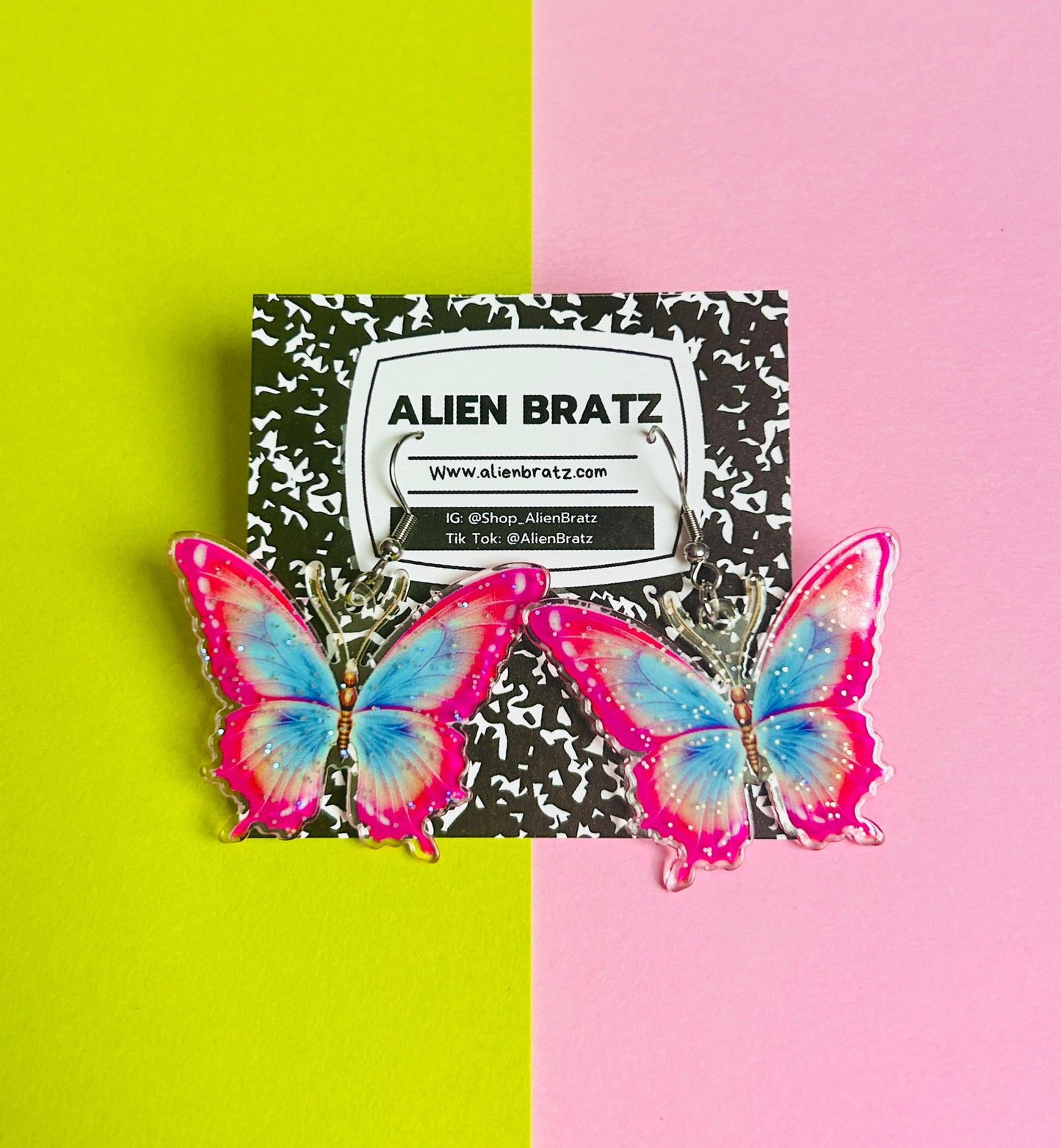 Glittery Butterfly Earrings