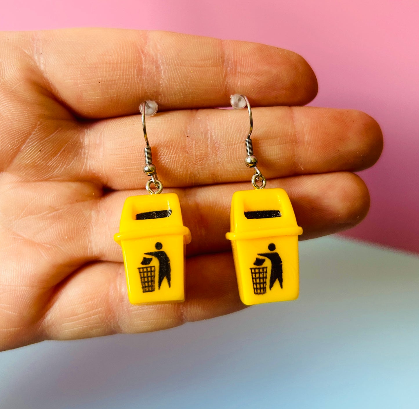 Trash Can Earrings