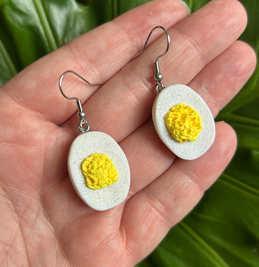Glittery Deviled Egg Earrings