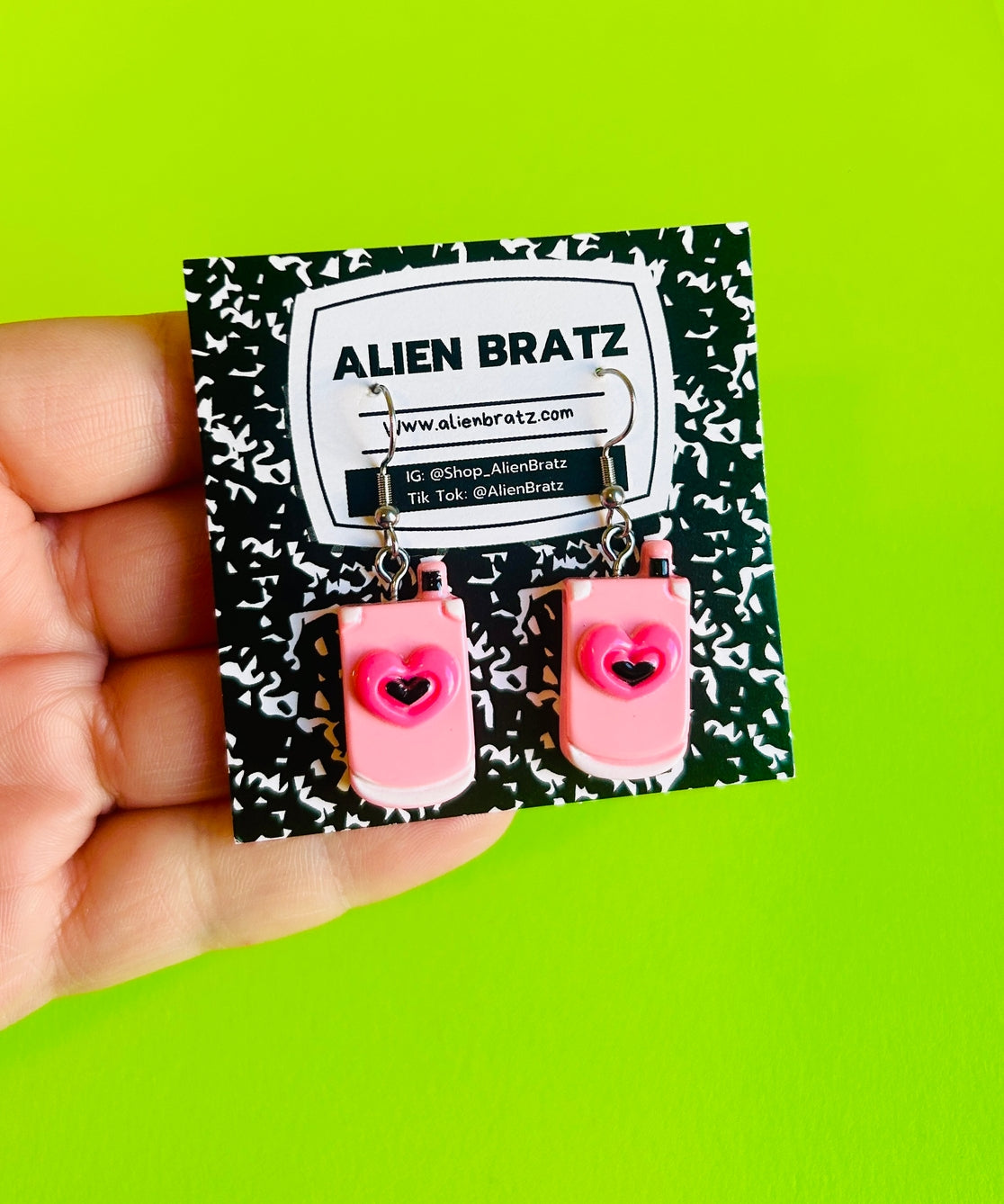 Pink Y2K Cellphone Earrings