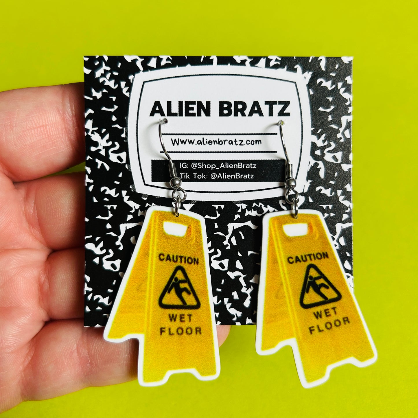 Caution Sign Earrings or Necklace