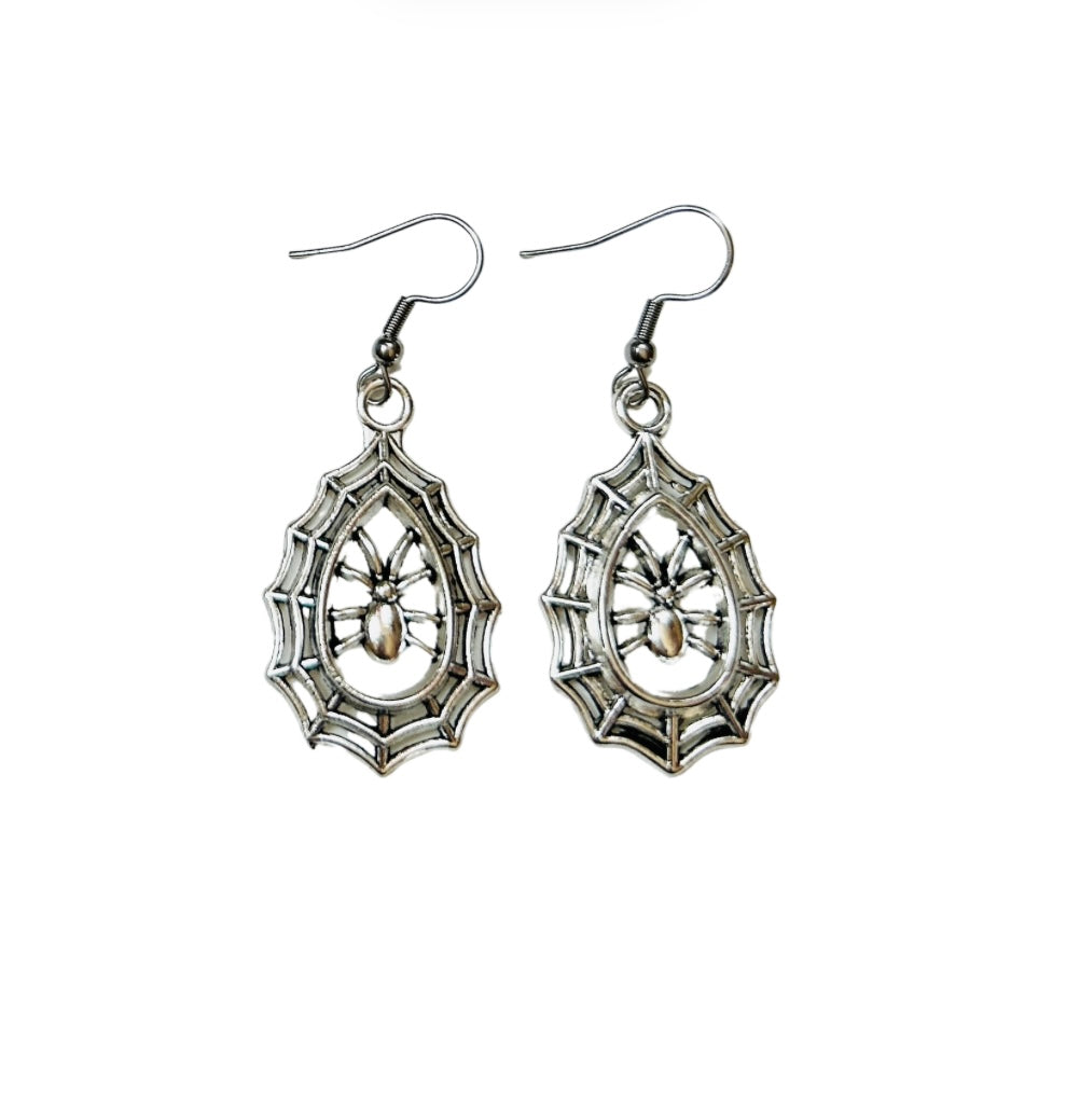 Silver Spooky Earrings