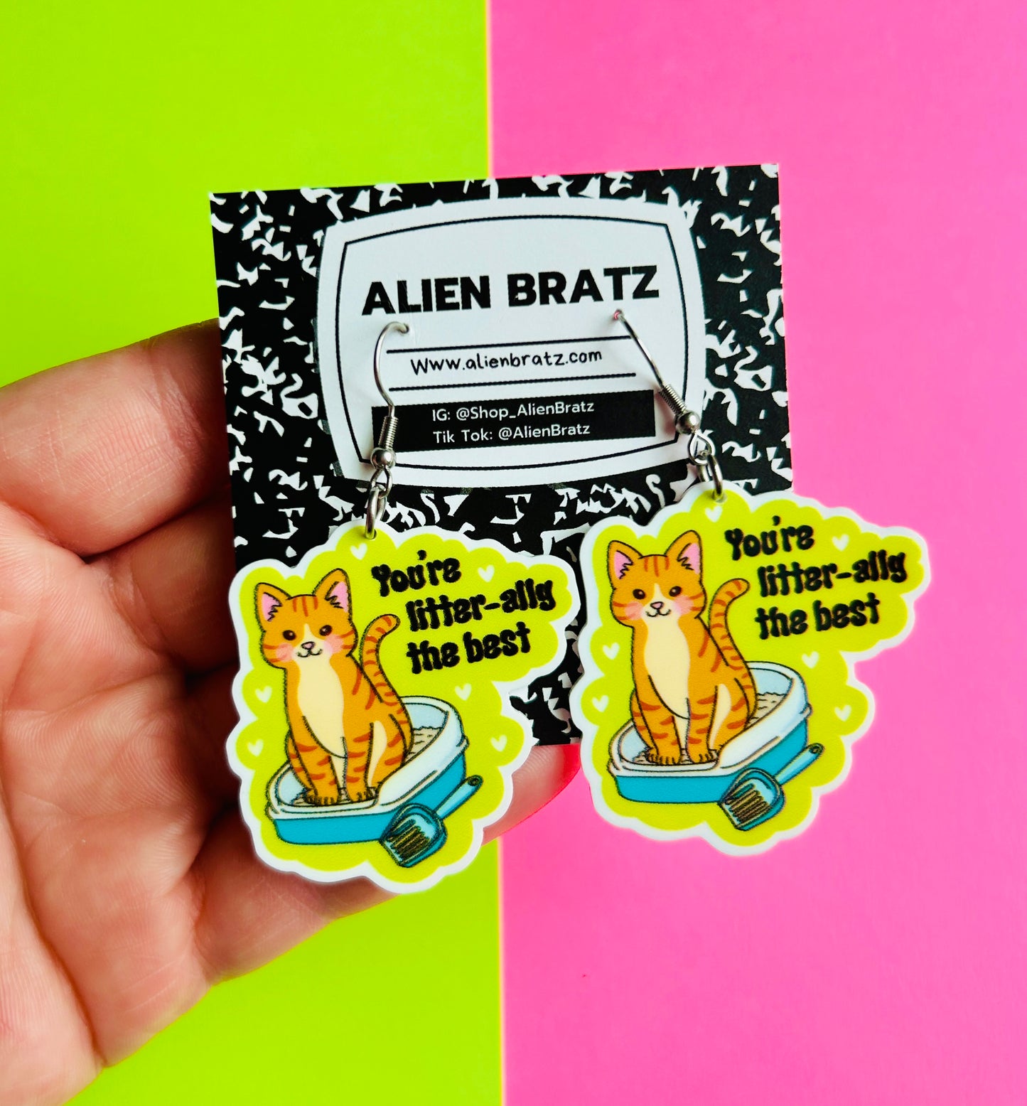 Valentine’s Day Cat Earrings or Necklace