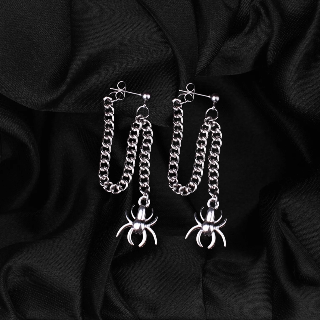 Spider Chain Stud Earrings