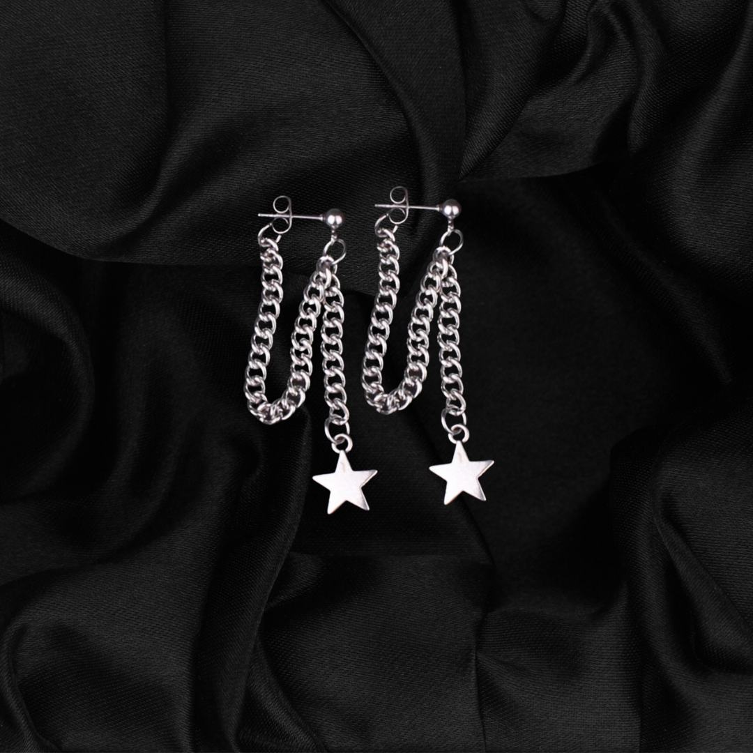 Star Chain Stud Earrings