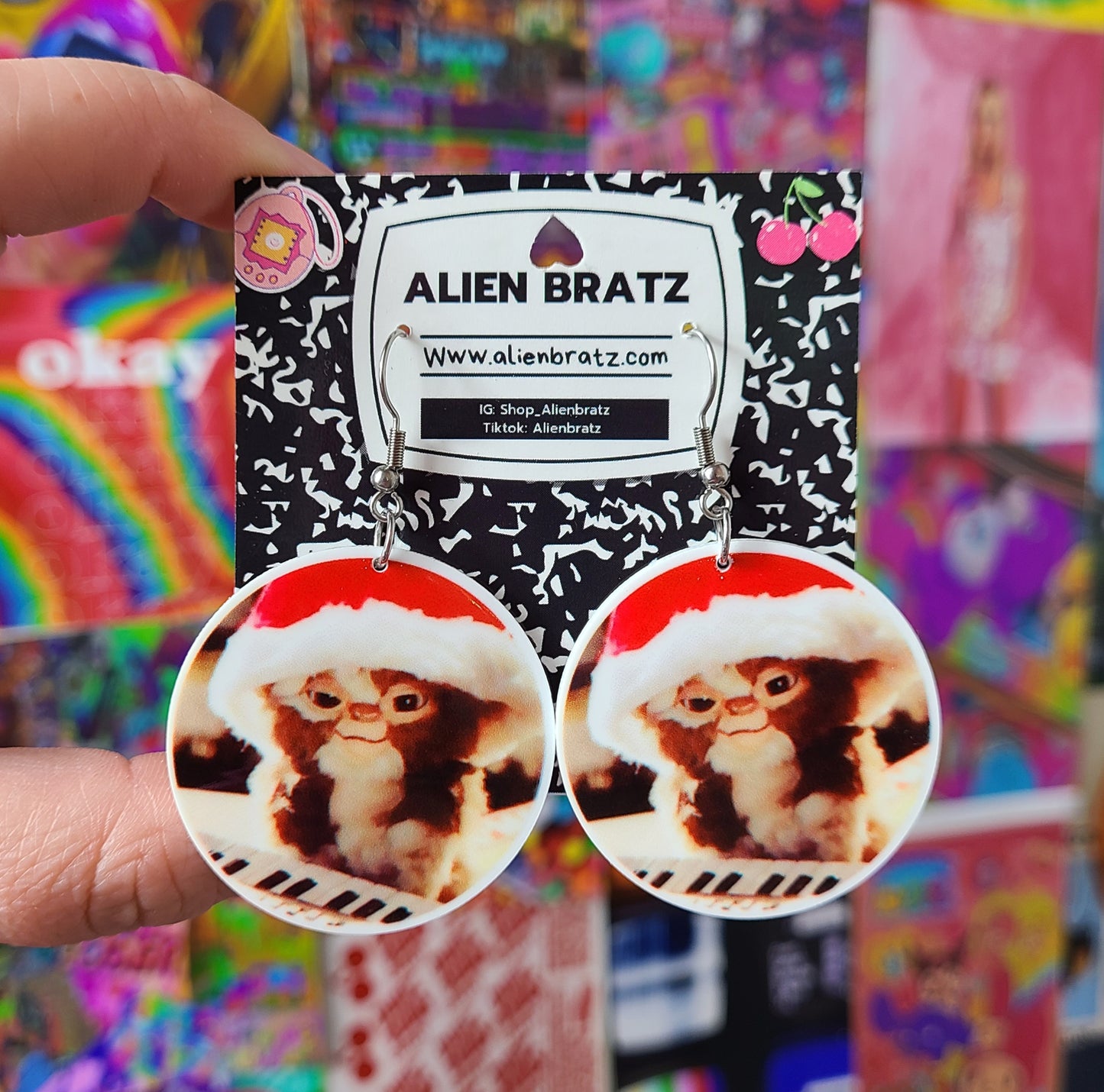 Santa Mogwai Gremlins Earrings Or Necklace