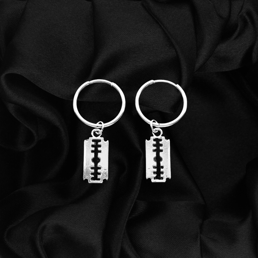 Razor blade Hoop Earrings