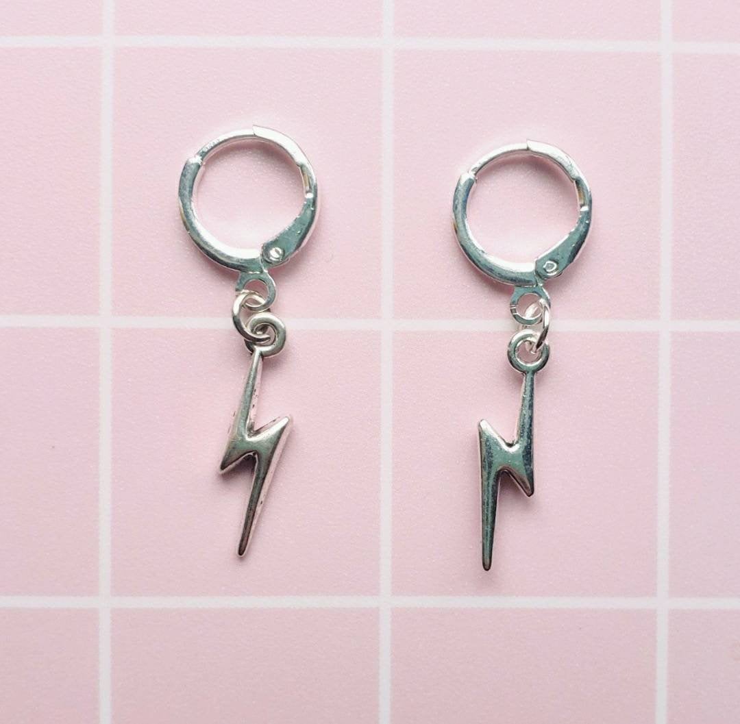 Lightning Bolt Hoop Earrings