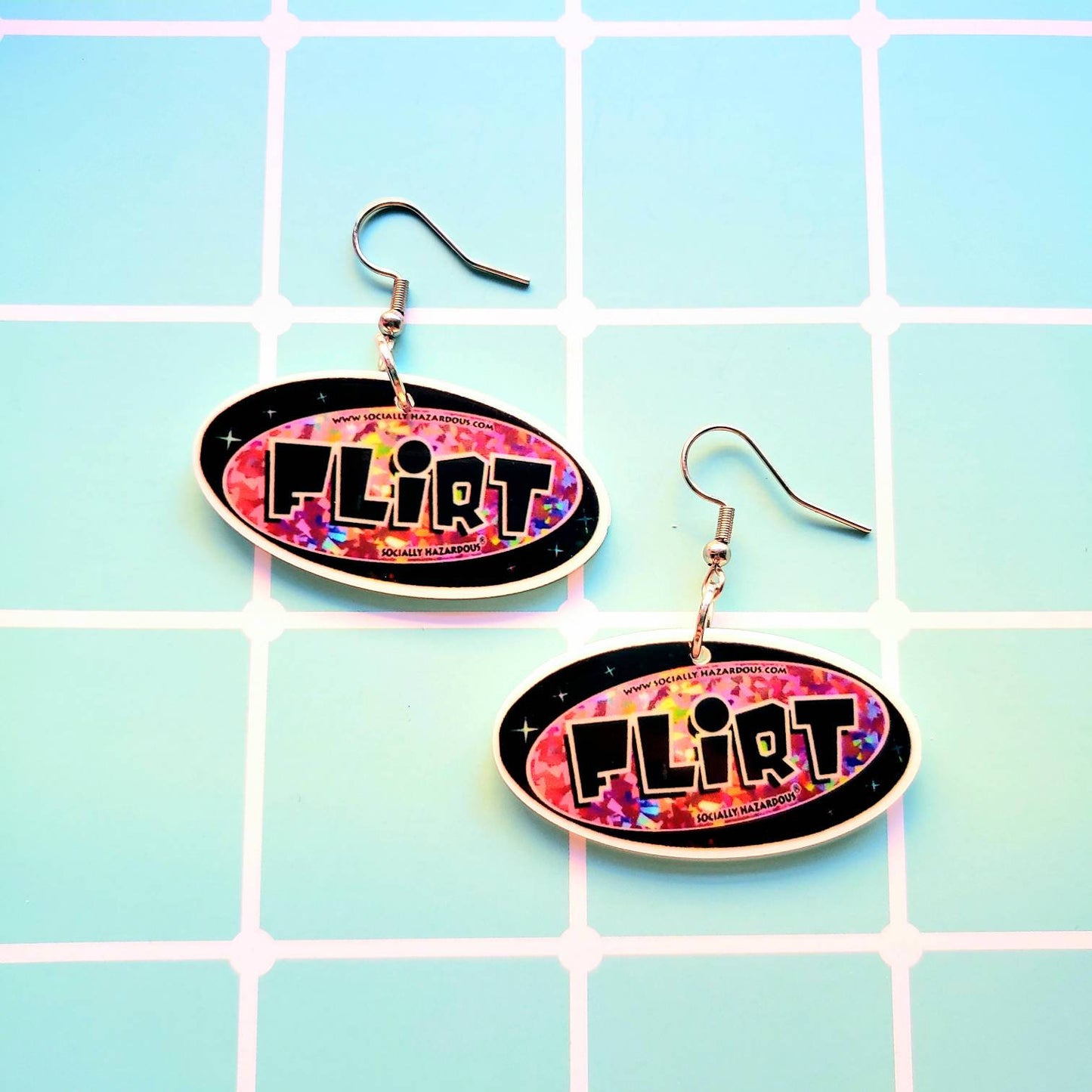 Socially Hazardous FLIRT Sticker Earrings