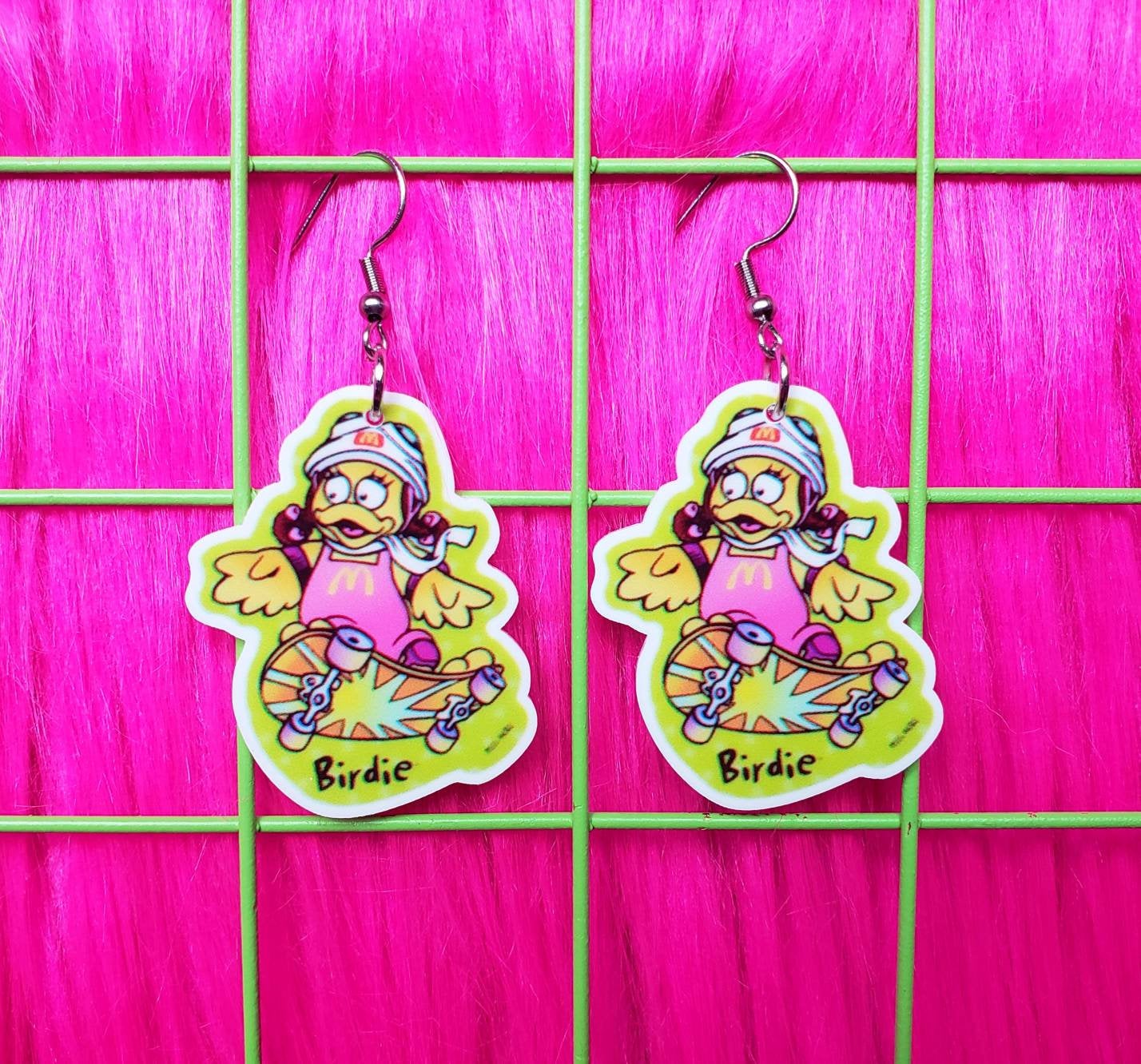 McDonalds Birdie Skateboard Earrings