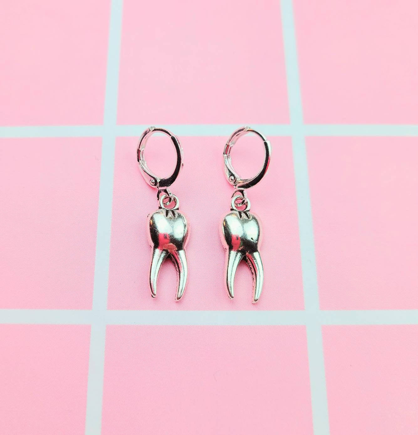 Silver Teeth Earrings