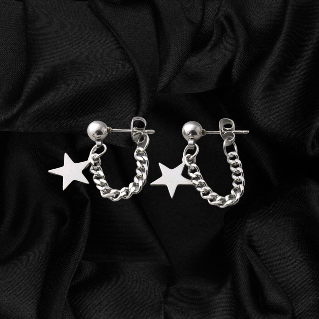Star Chain Stud Earrings