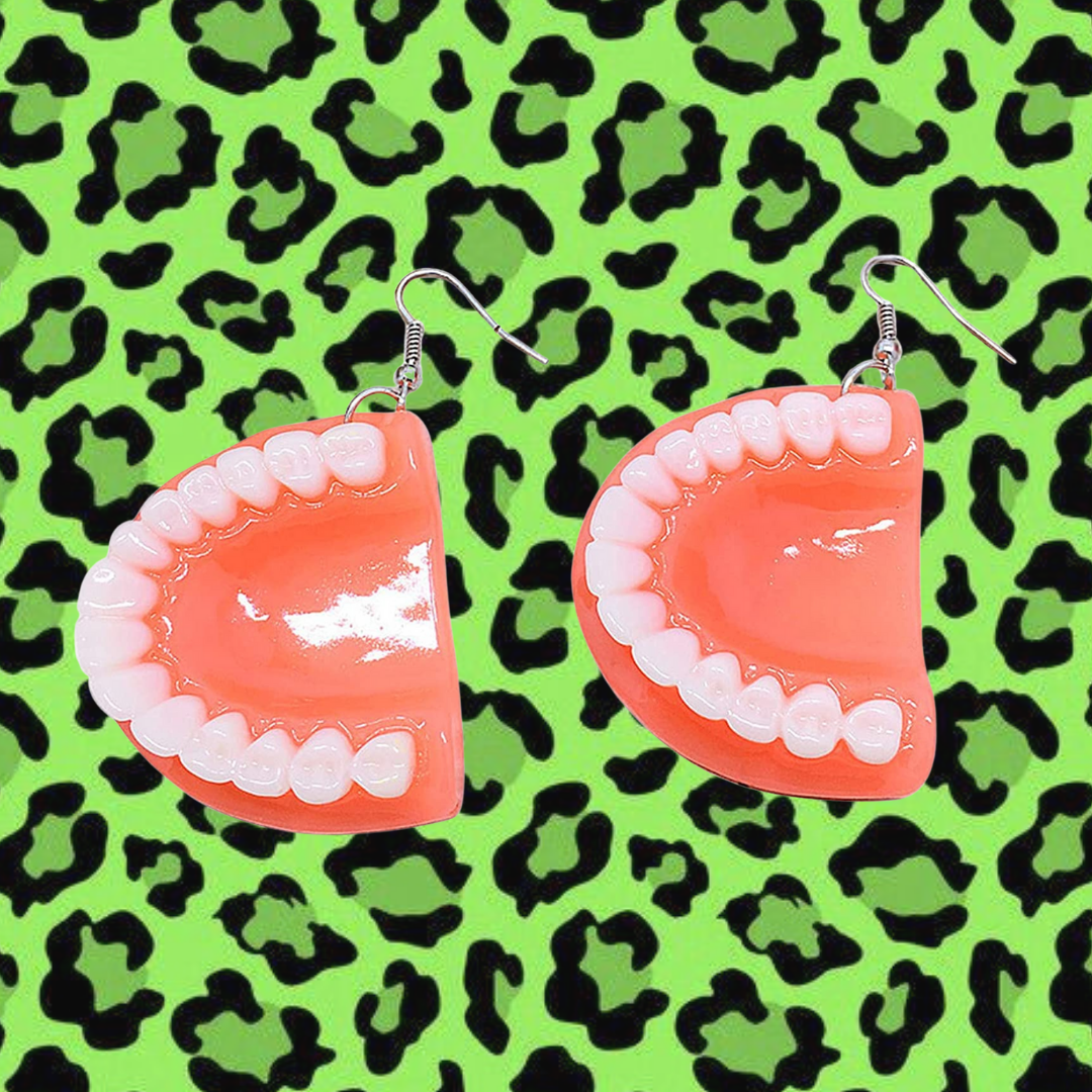 False Teeth Earrings