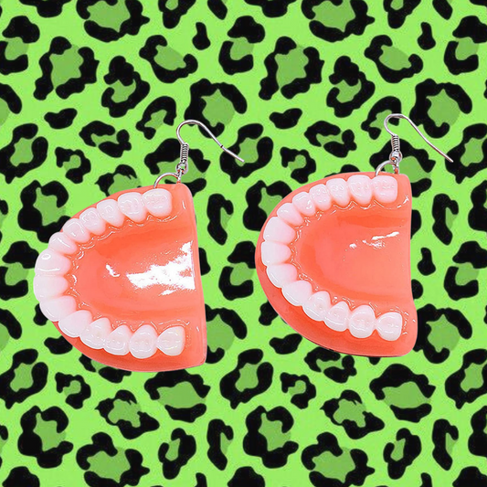 False Teeth Earrings