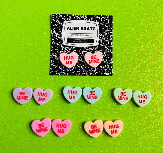 Conversation Heart Stud Earrings