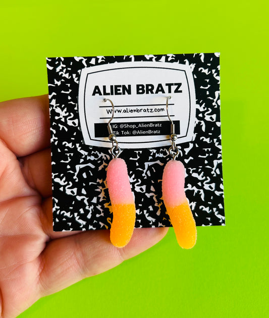 Sour Gummy Worm Earrings