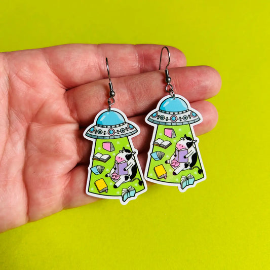 Alien Book Earrings Or Necklace