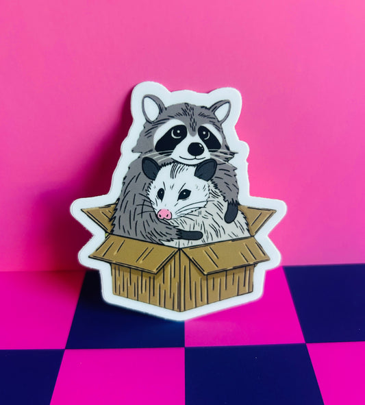 Raccoon and Possum Sticker