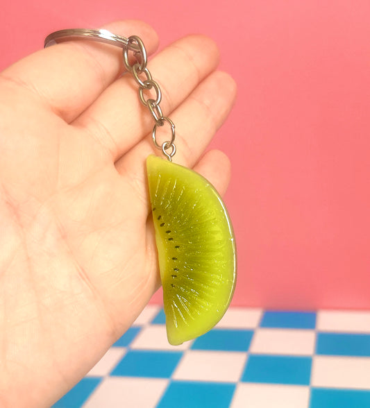 Large Kiwi Slice Keychain