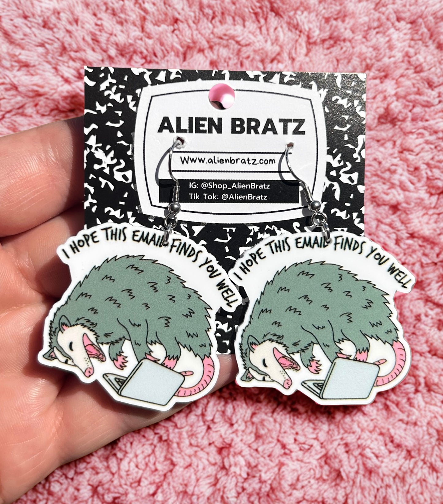 Possum Earrings Or Necklace