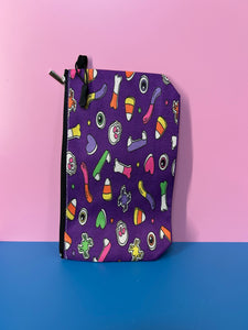 Purple Halloween Zipper Pouch Bag