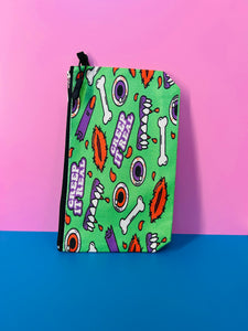 Green Halloween Zipper Pouch Bag