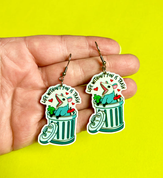 Possum Earrings Or Necklace