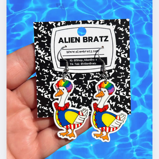 Clown Goose Earrings Or Necklace