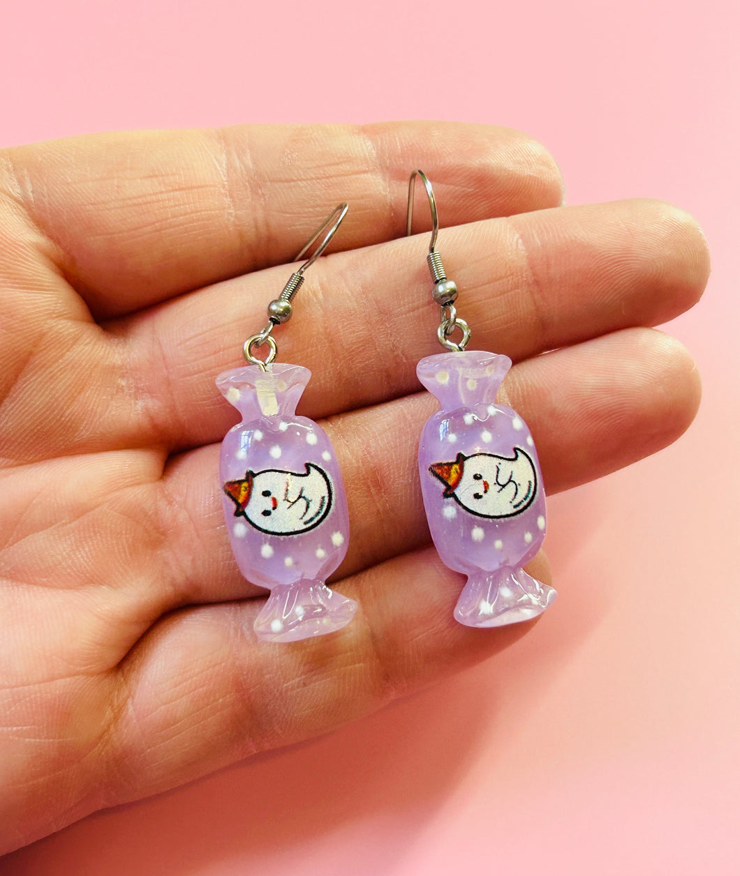 Ghost Halloween Candy Earrings