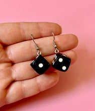 Load image into Gallery viewer, Black Dice Earrings
