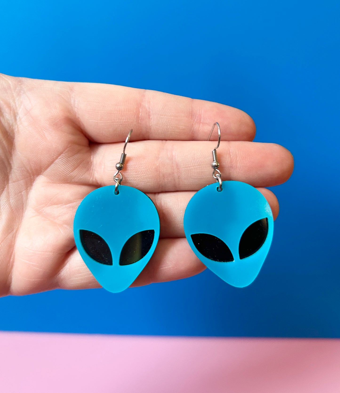 Blue Alien Earrings