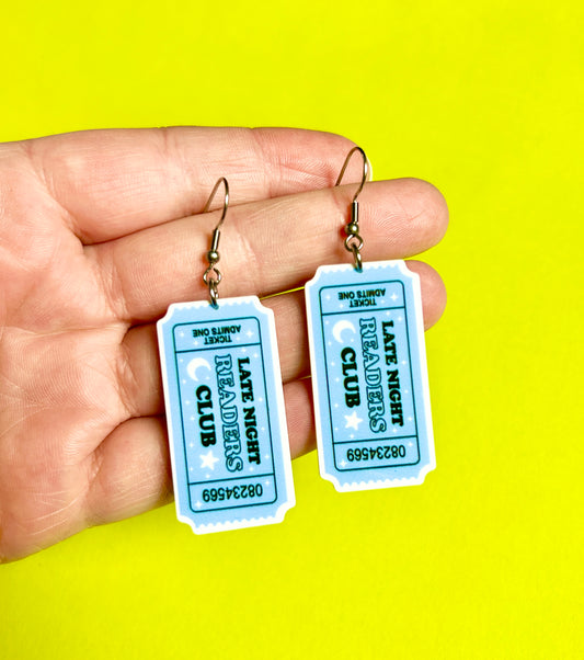 Late Night Readers Club Earrings Or Necklace