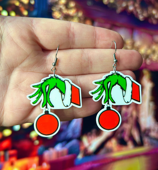 The Grinch Earrings Or Necklace