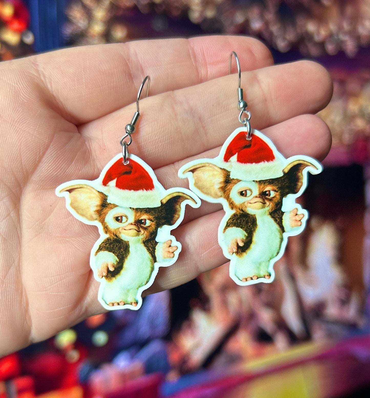 Santa Mogwai Gremlins Earrings Or Necklace