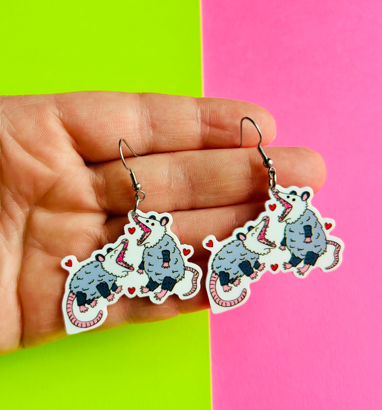 Possum Earrings Or Necklace