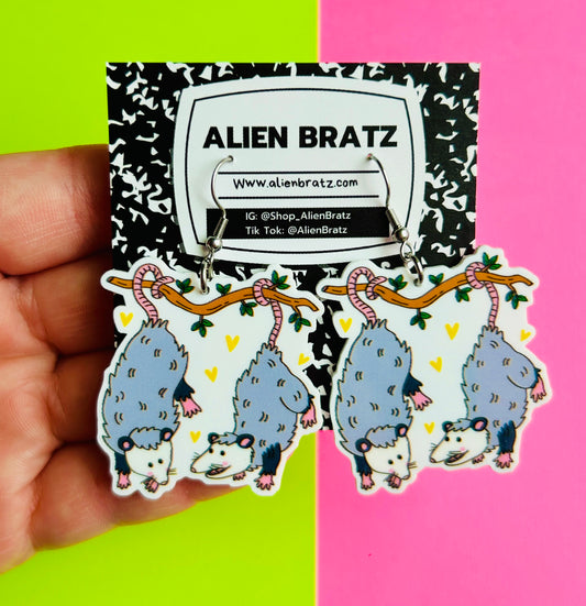 Possum Earrings Or Necklace