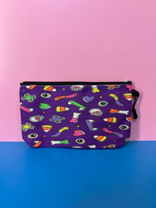 Purple Halloween Zipper Pouch Bag