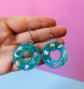 Blue Pool Floatie Earrings