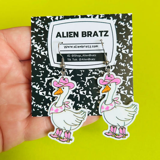 Cowgirl Goose Earrings or Necklace