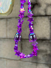 Load image into Gallery viewer, Holographic Purple 80’s Themed Phone Chain
