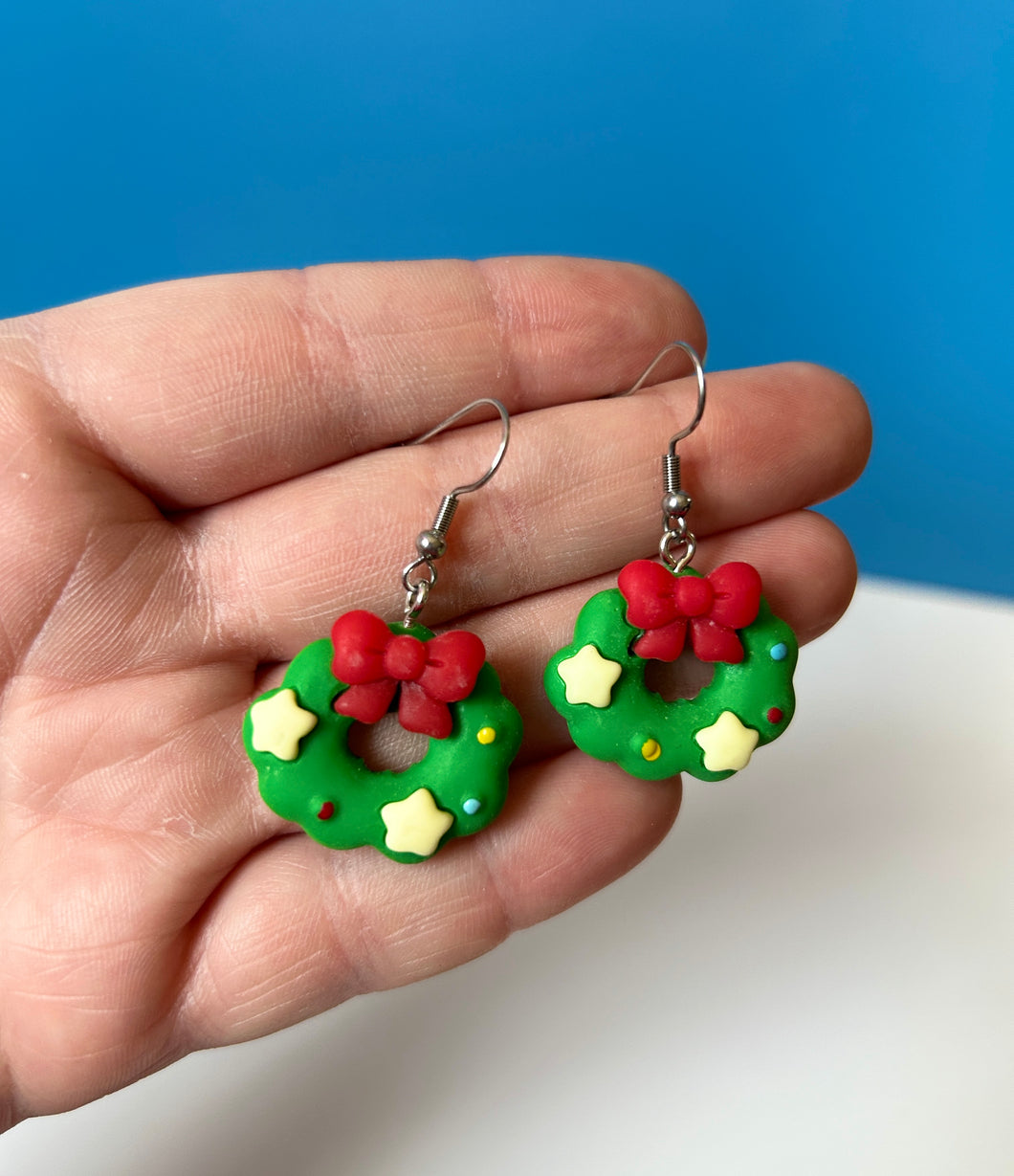 Christmas Wreath Earrings