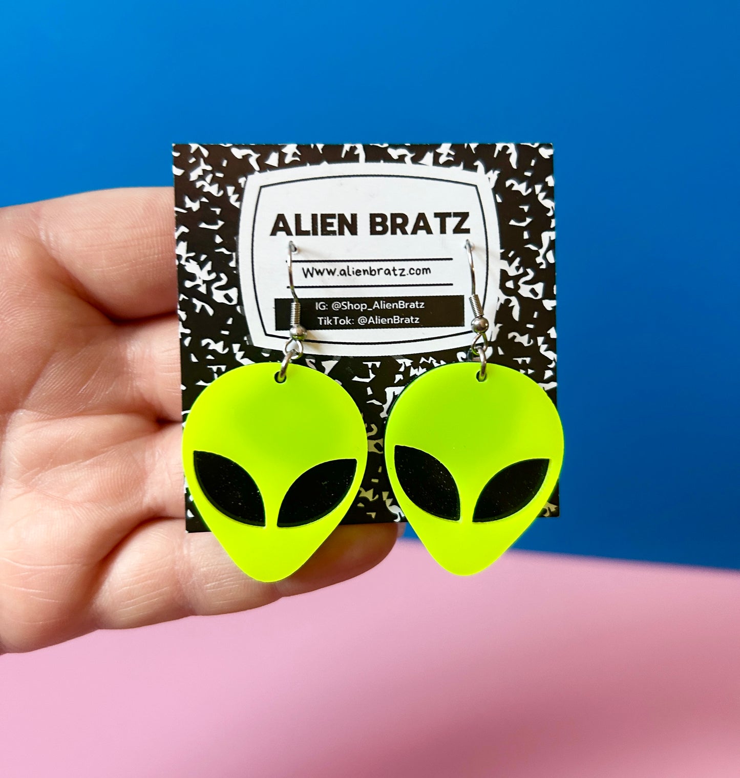 Yellow Alien Earrings