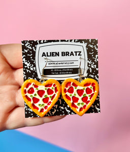 Heart Pizza Earrings