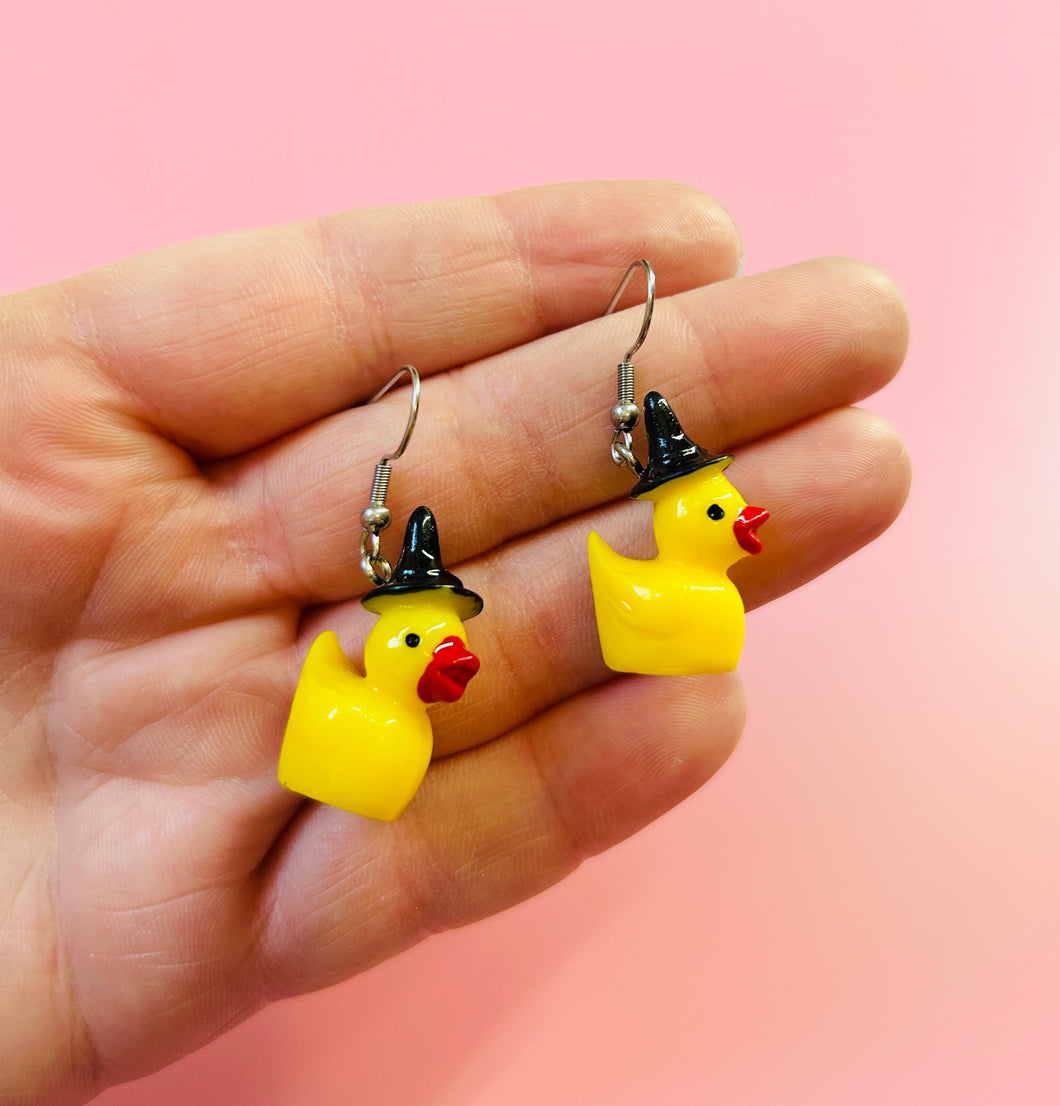 Rubber Ducky Witch Earrings