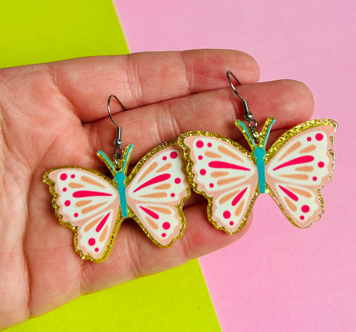 Glittery Butterfly Earrings