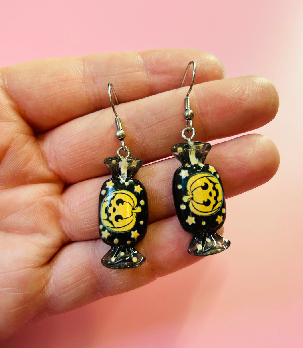 Pumpkin Halloween Candy Earrings