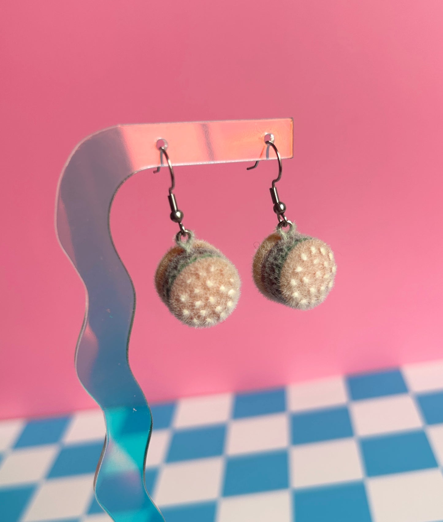 Fur Burger Earrings